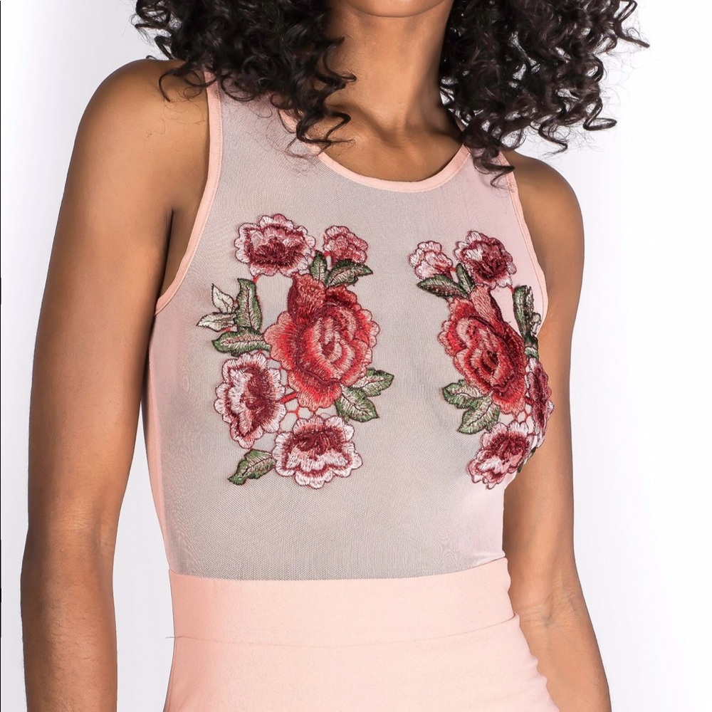 😍 LAST ONE peach flower midi mermaid dress - Picture 2 of 4